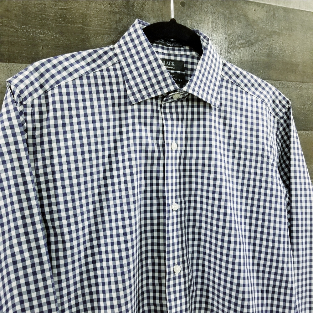 Saks Fifth Avenue gingham, 14.5/32-33